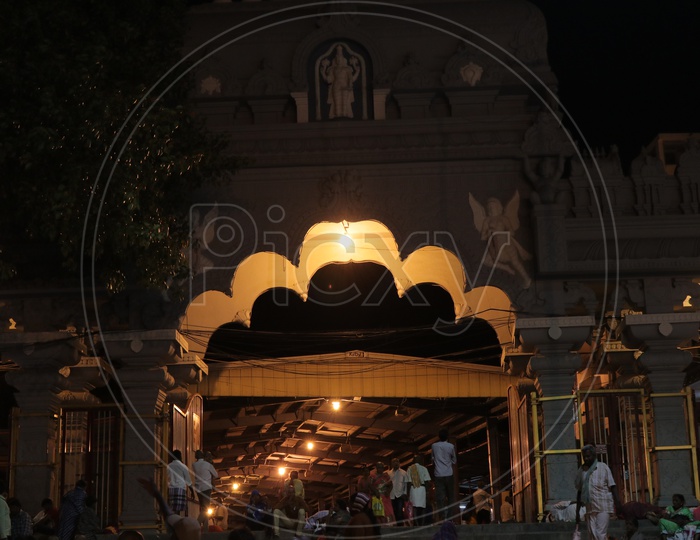 Fort Gate of a temple during night