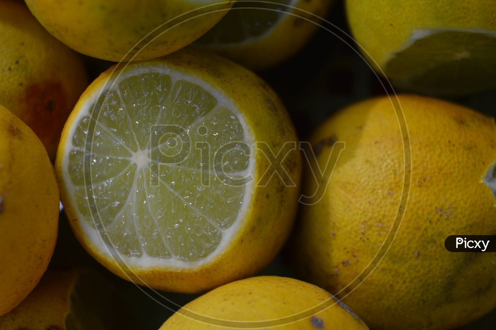 Lemon With Texture And patterns Representation Closeup Shot
