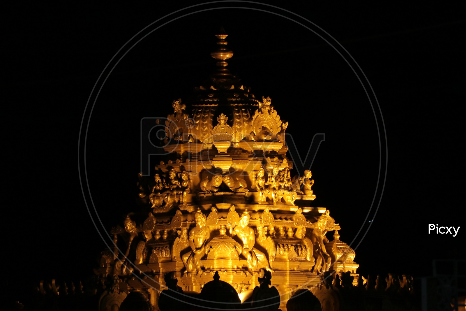 Architecture of a temple during night