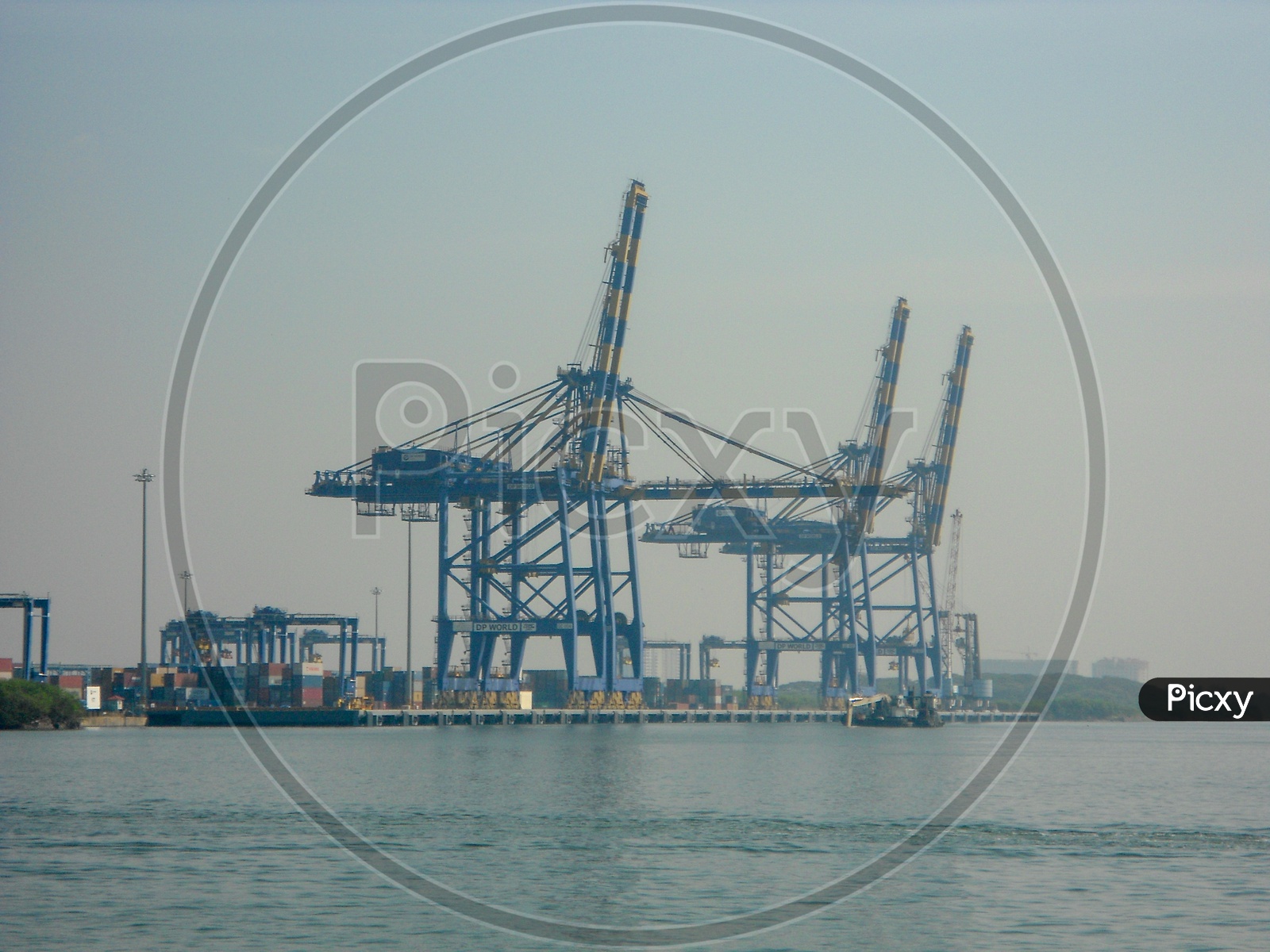 Cranes For Unloading Cargo From Ships At Kochi Port