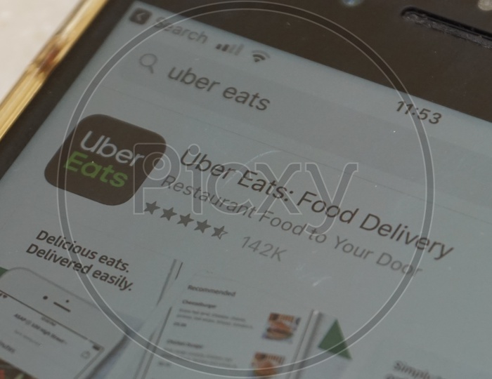 Uber Eats Food Delivery app on Mobile Screen