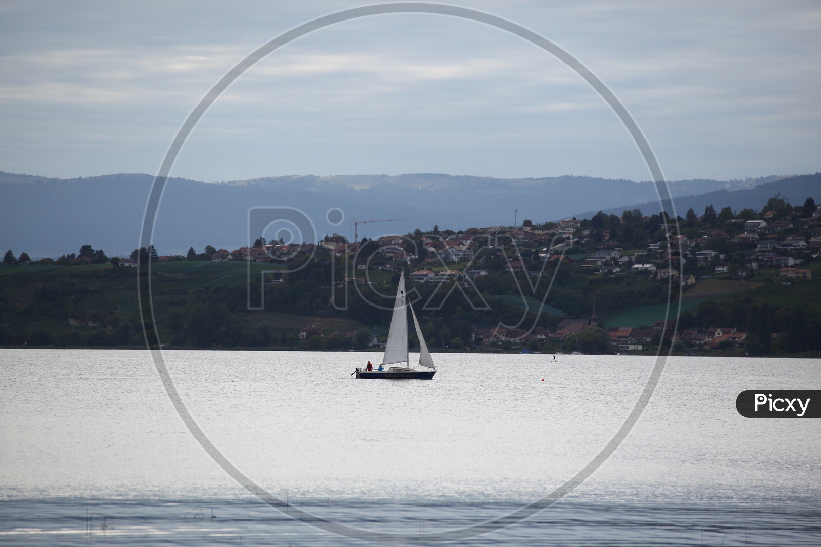 Sailing yacht on the lake