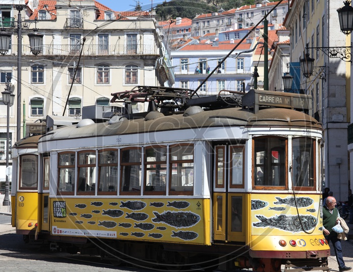 Electric tram in Lisbon