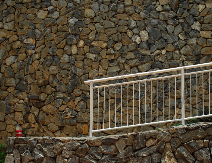 a wall built with rocks