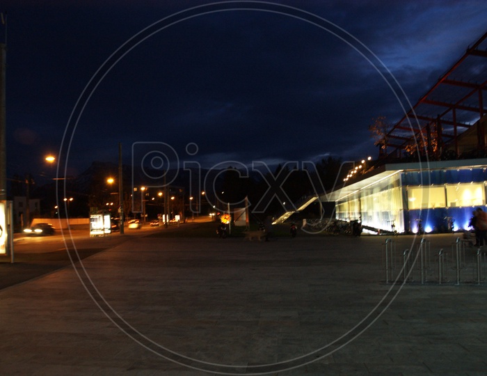 View of Euro Park during night