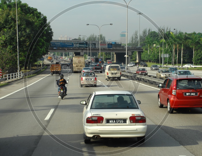 vehicles moving on the controlled access highway