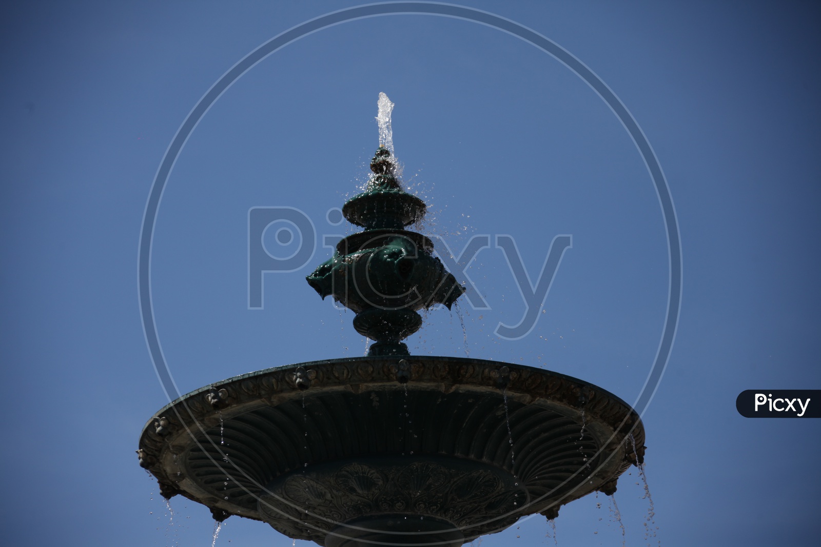water fountain at Rossio square in Lisbon