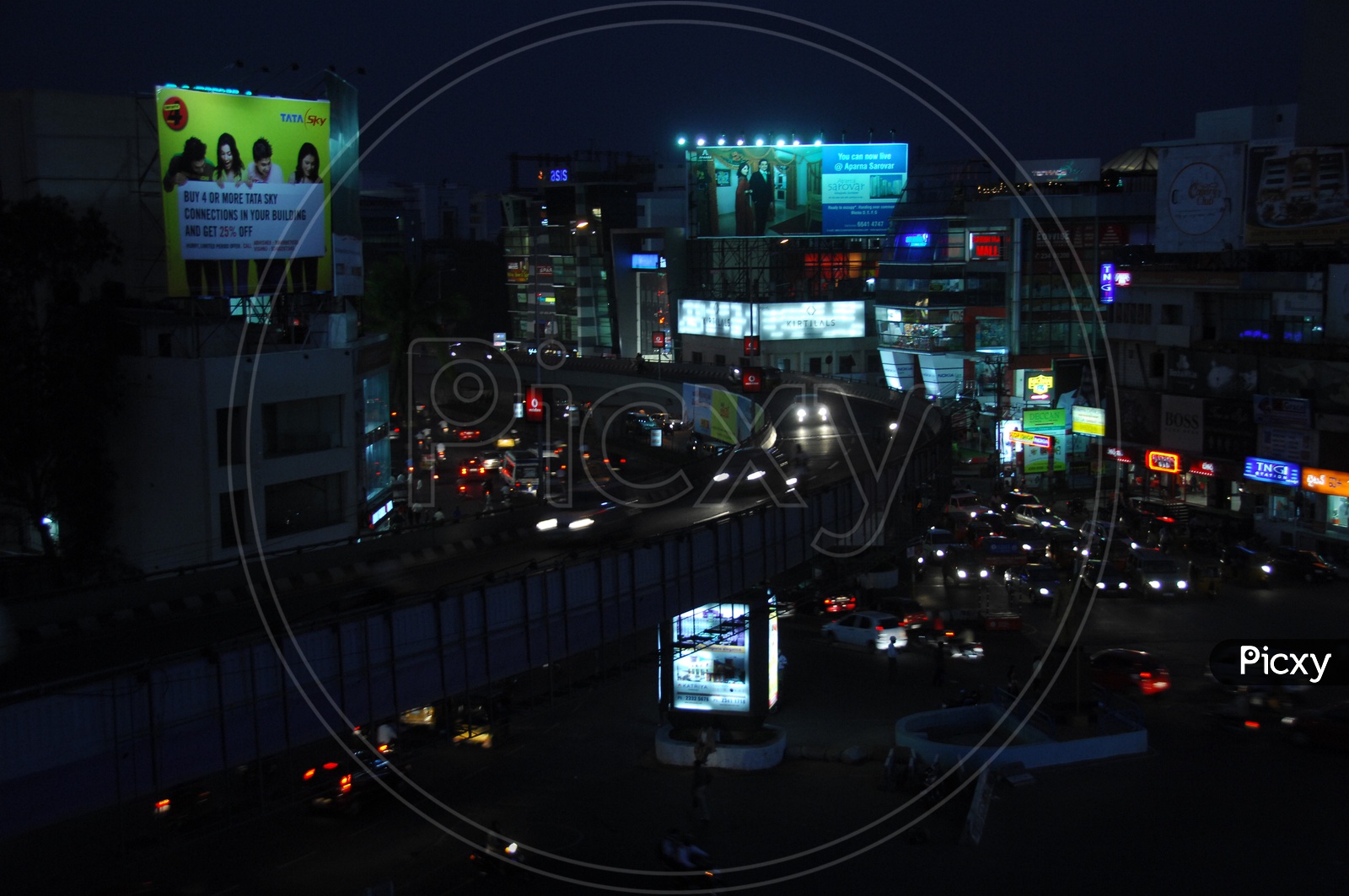Nagarjuna circle fly over at night