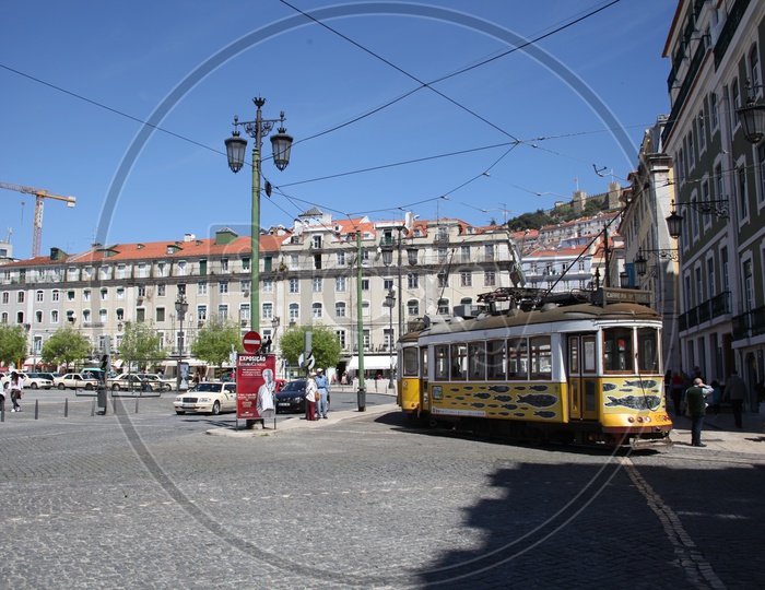 Electric tram in Lisbon
