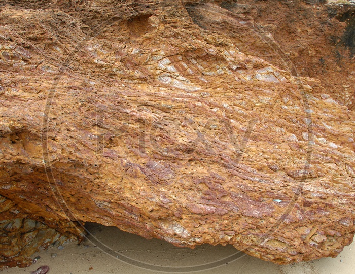Close shot of a rock