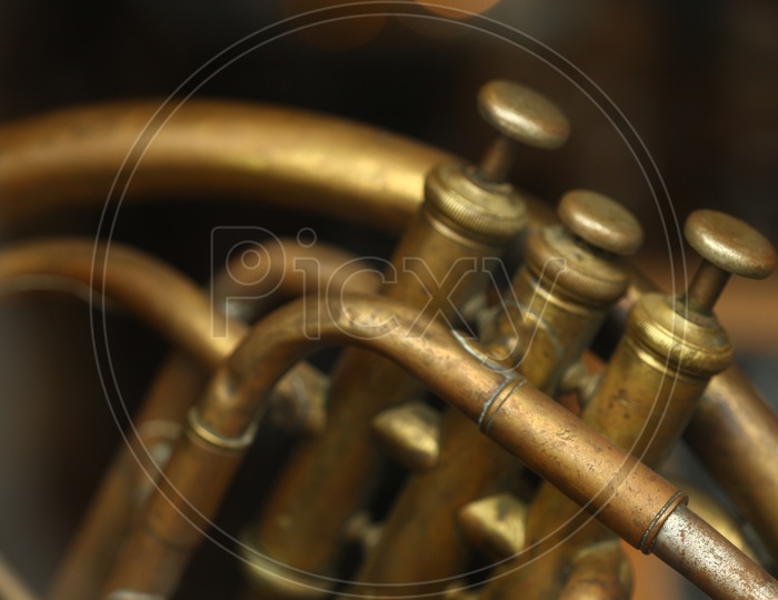 close up shot of trumpet