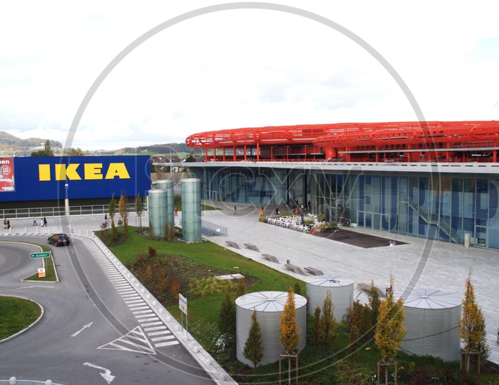 View of IKEA alongside the Euro Park