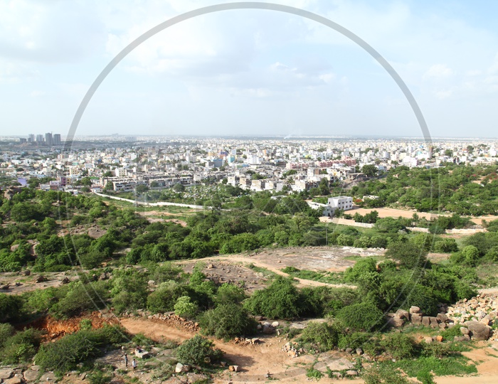 Hyderabad city Scape from Hill top