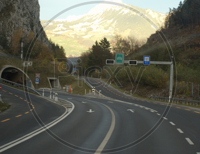 View of controlled access highway