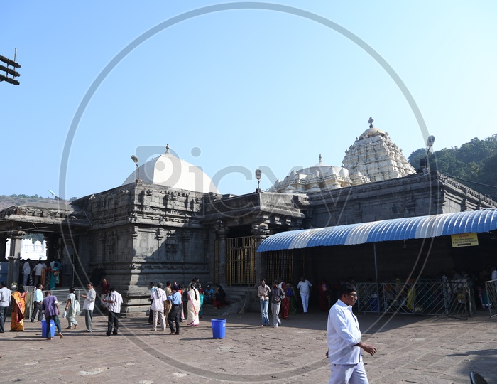 Devotees inside the Simhachalam Temple