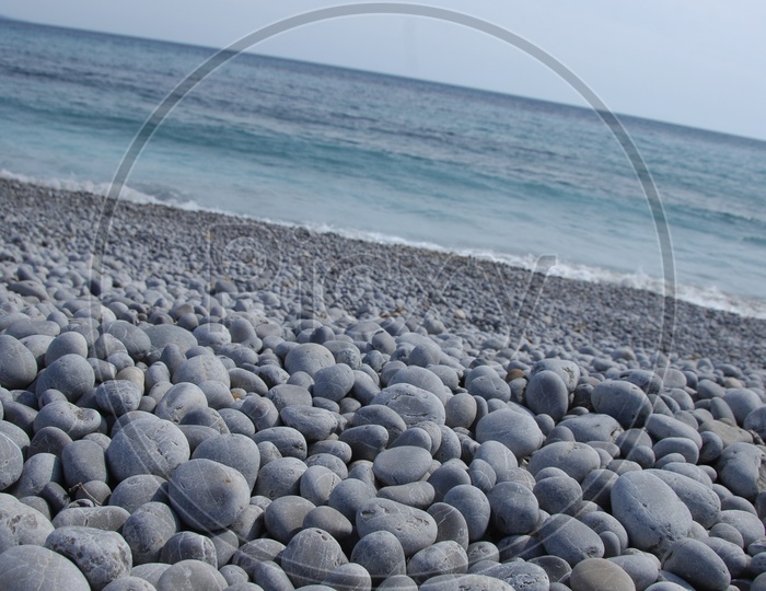 pebble stones in a beach