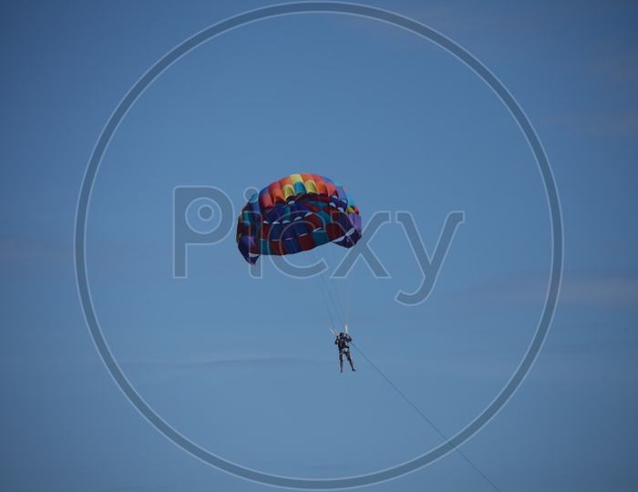 Parachute in the sky