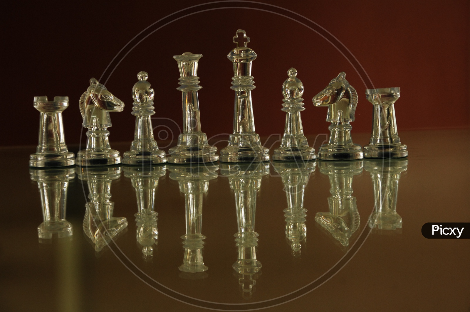 Transparent chess pieces