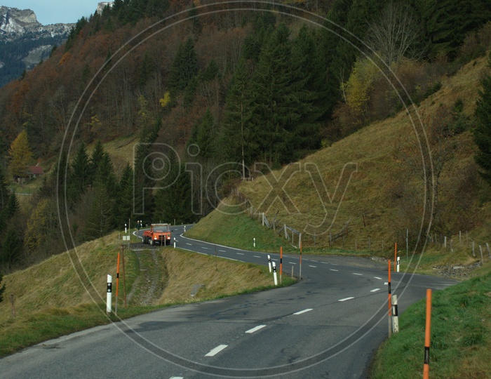 View of Controlled Access Highway through the Alpines