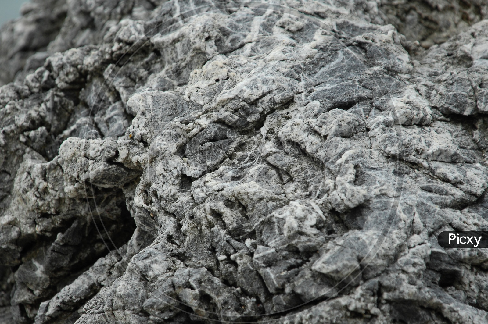 Close shot of a black rock
