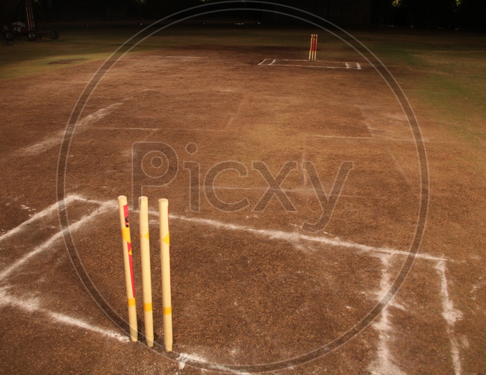 Wickets in cricket ground