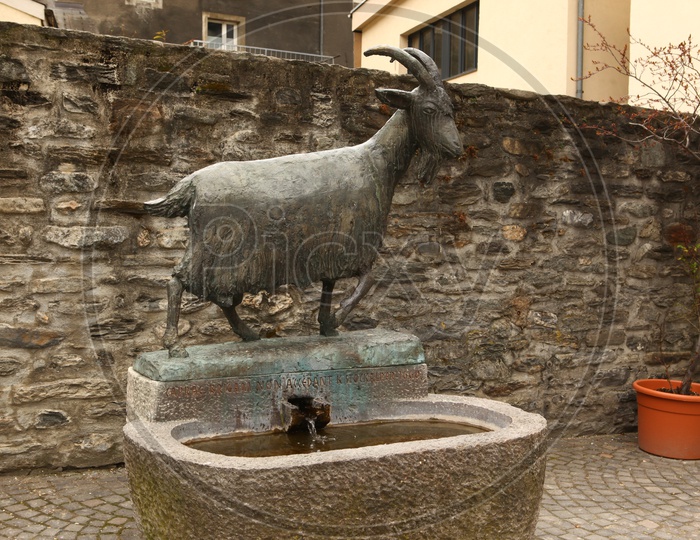 Fountain With a Goat Statue