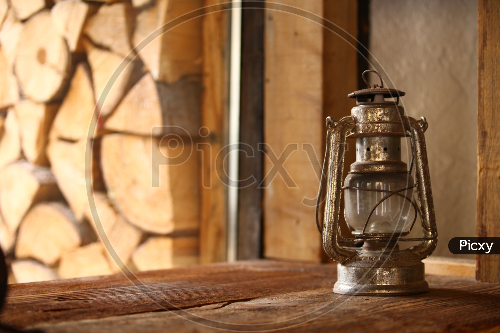 Old rusty oil lamp