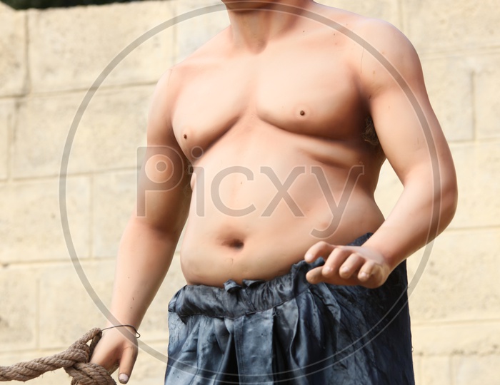 A shirtless Male Mannequin