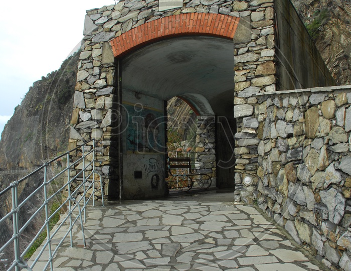 Entrance of a Rock wall block