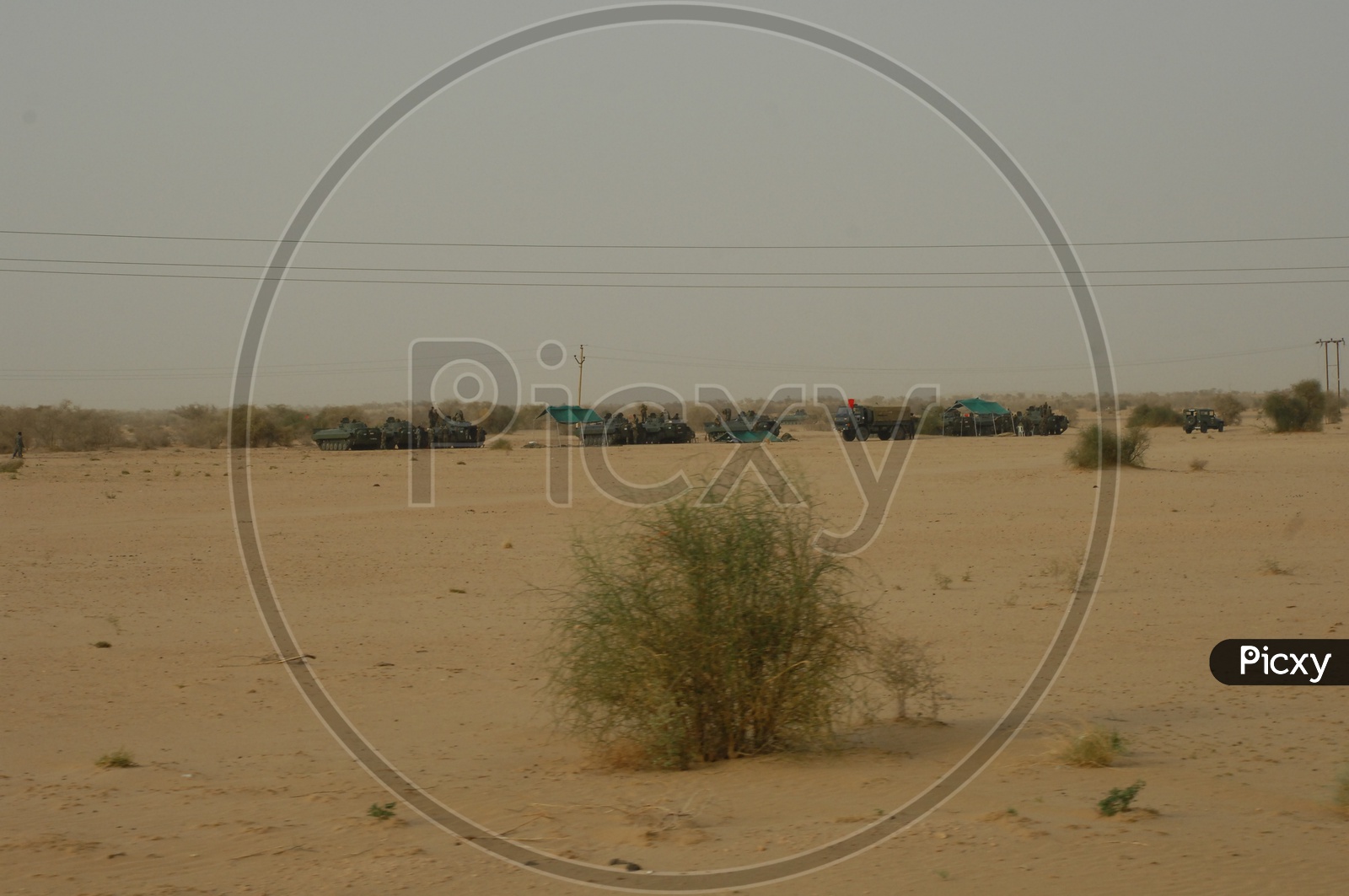 Army Base Camp in Desert