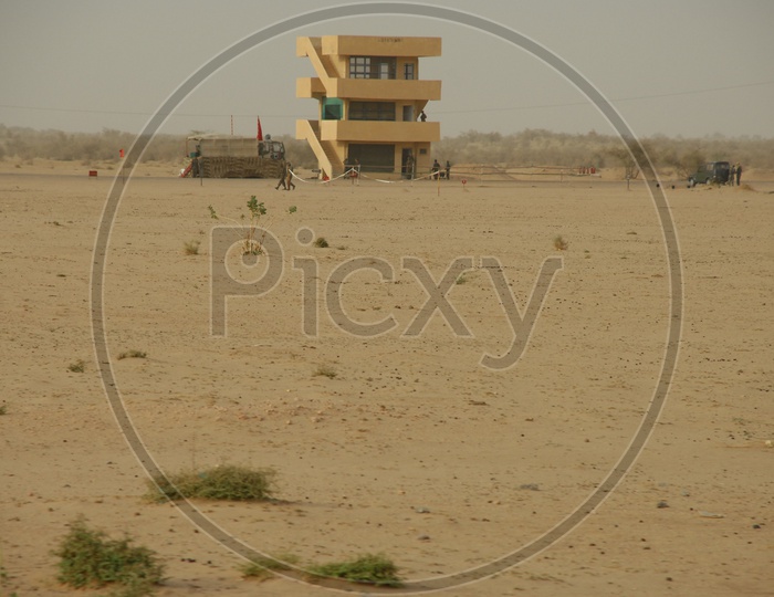 Army Base Camp in Desert