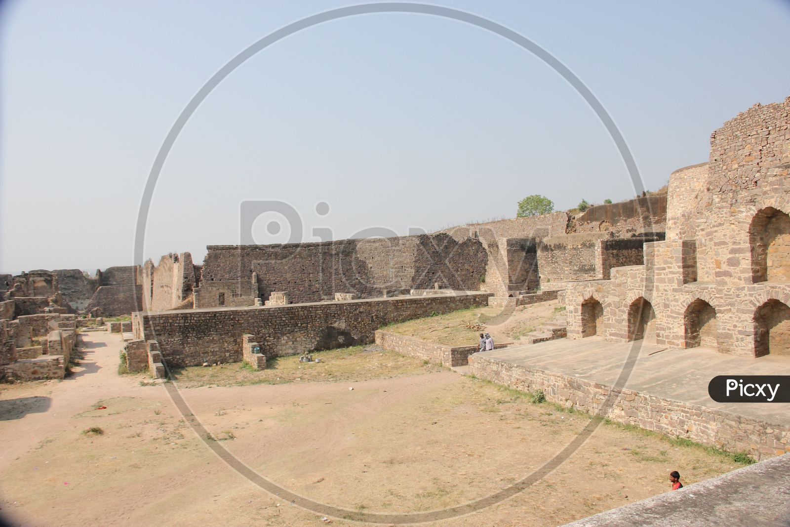 Old Ruins of Walls In Golconda Fort