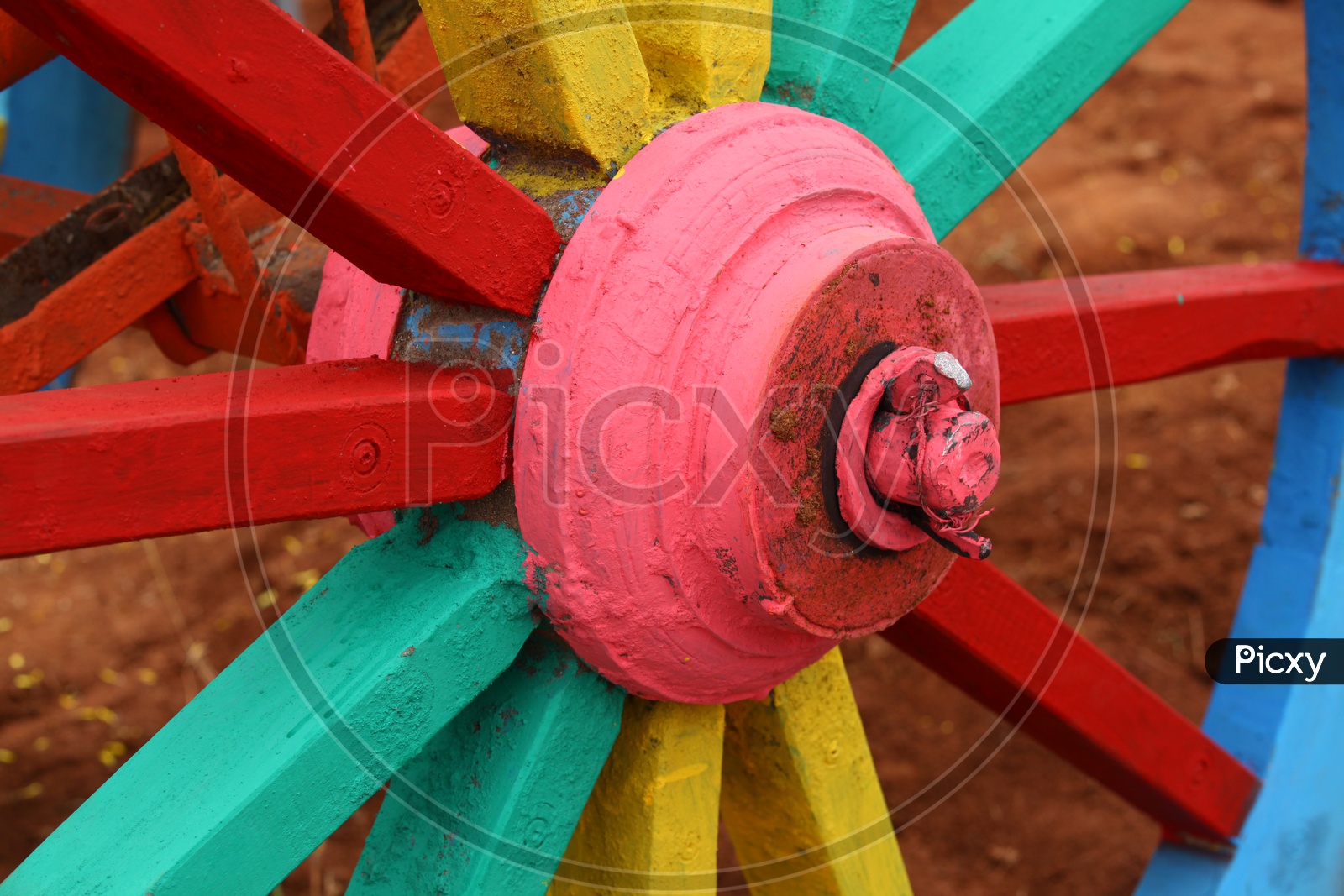 A Colorful cart wheel