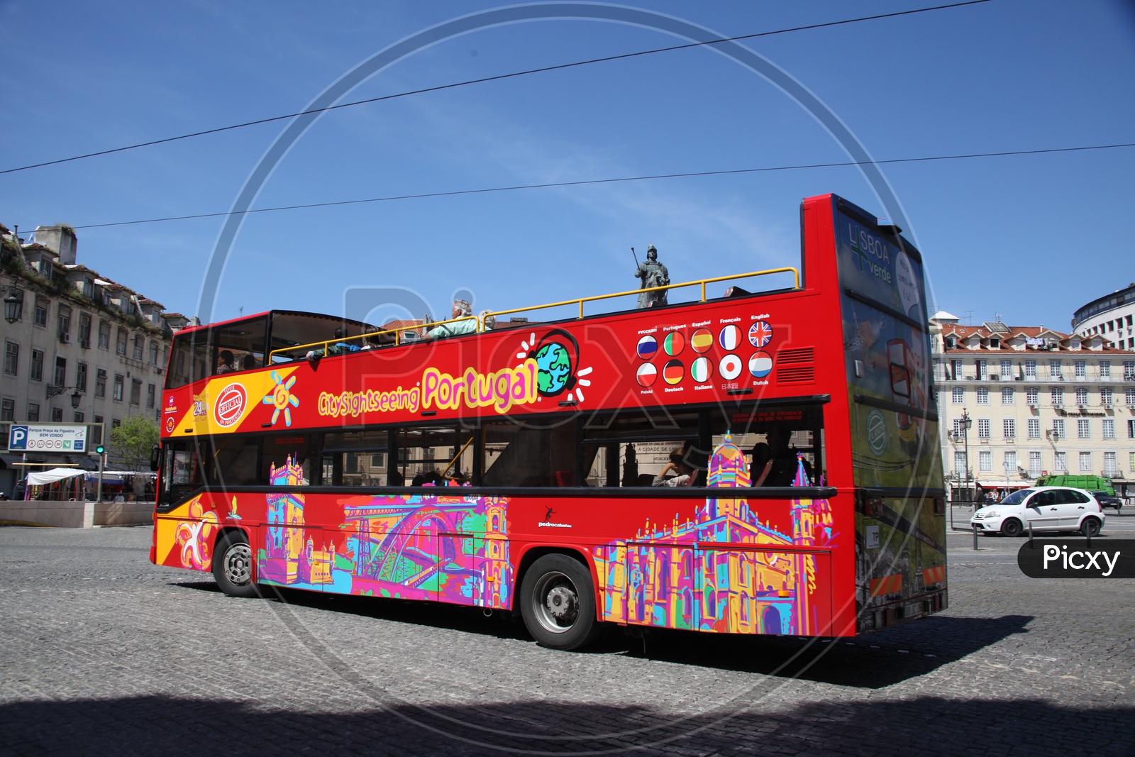 Double decker tourist bus in Lisbon