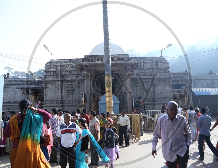 Devotees inside the Simhachalam temple