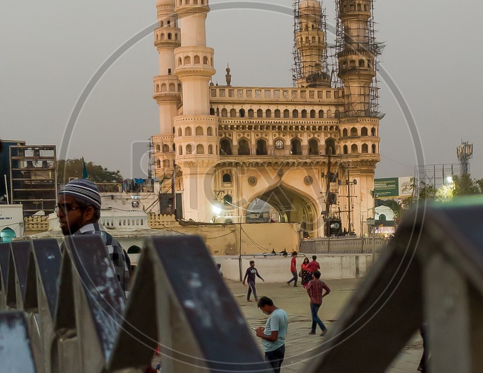 Charminar during evening time from mecca masjid
