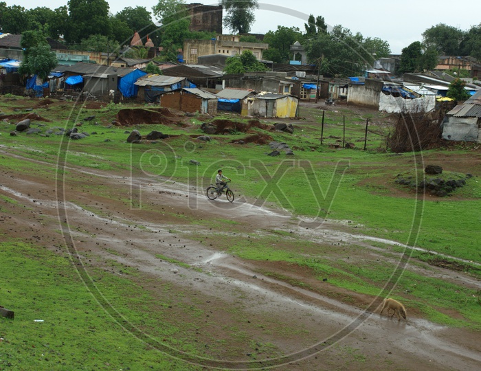 Lively Hood Of People In Slum area In Huts