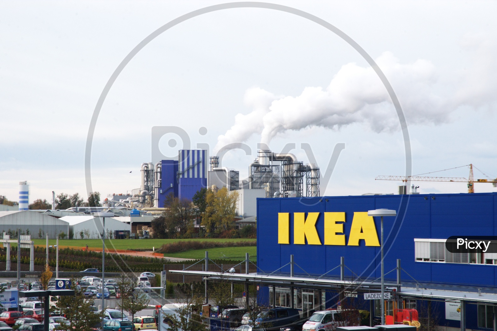 View of IKEA alongside the industry