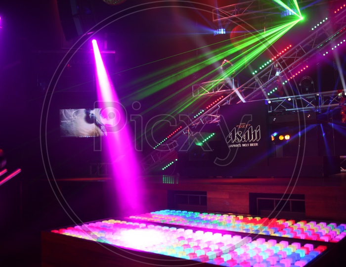 Laser lights in the night club