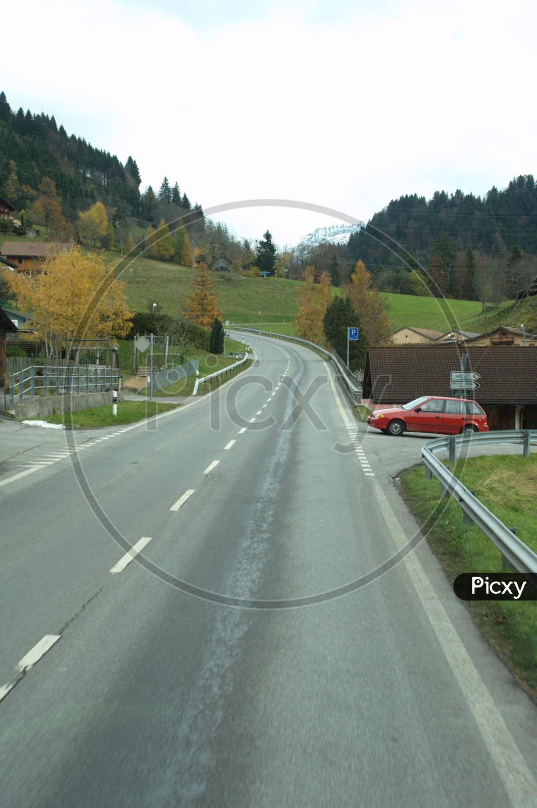 Roadway through the Alpines