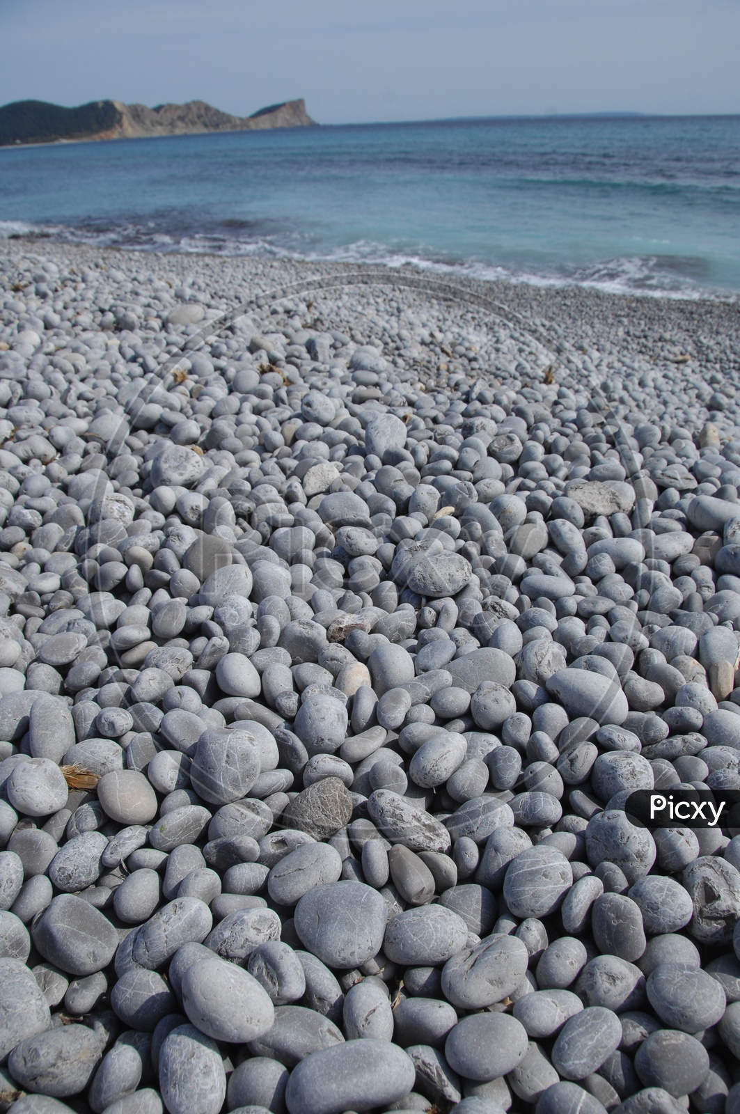 pebble rocks in a beach