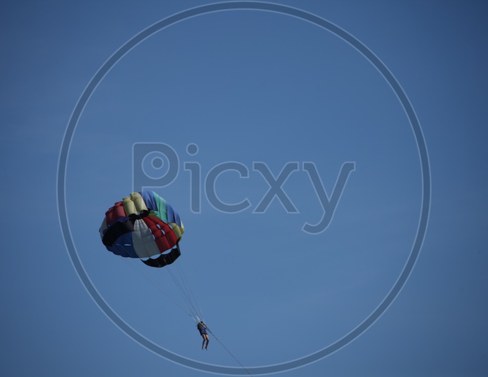Parachute in the sky