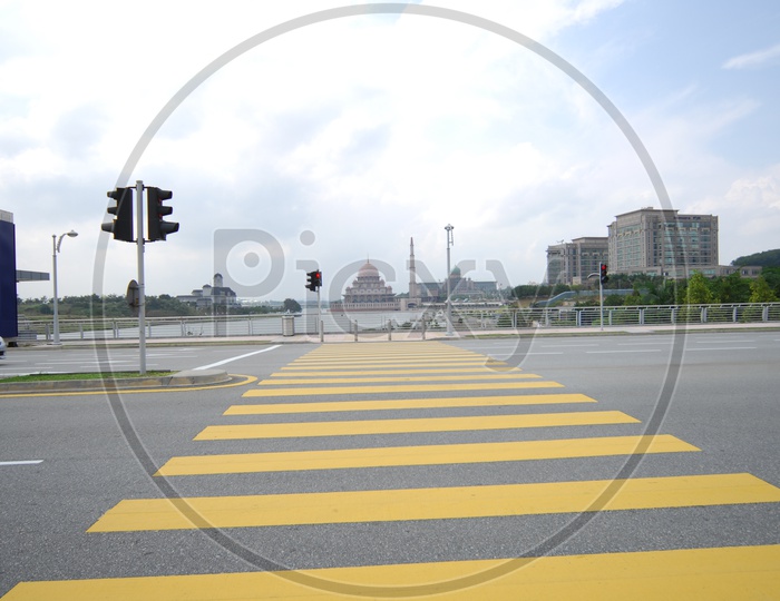 Yellow Zebra Pedestrian Crossing walk