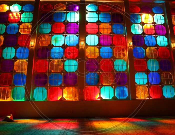 Colored Tile Glasses For a Window