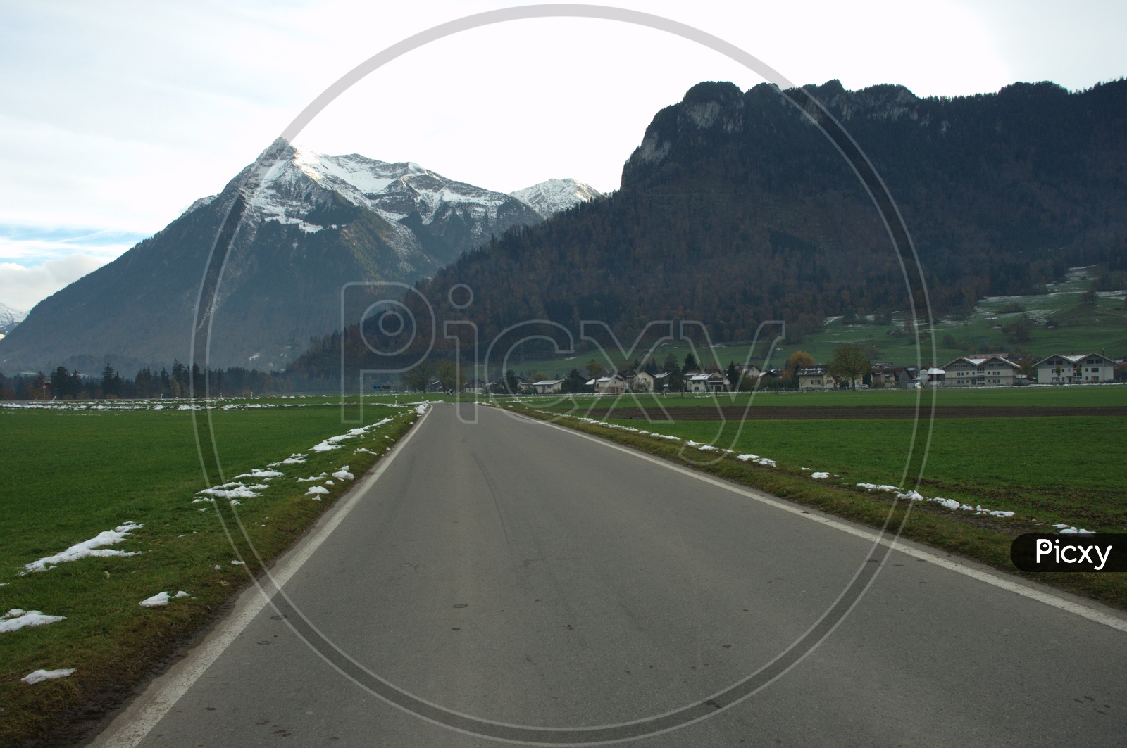 Image of View of Roadway through the Swiss Alps-ZU410546-Picxy