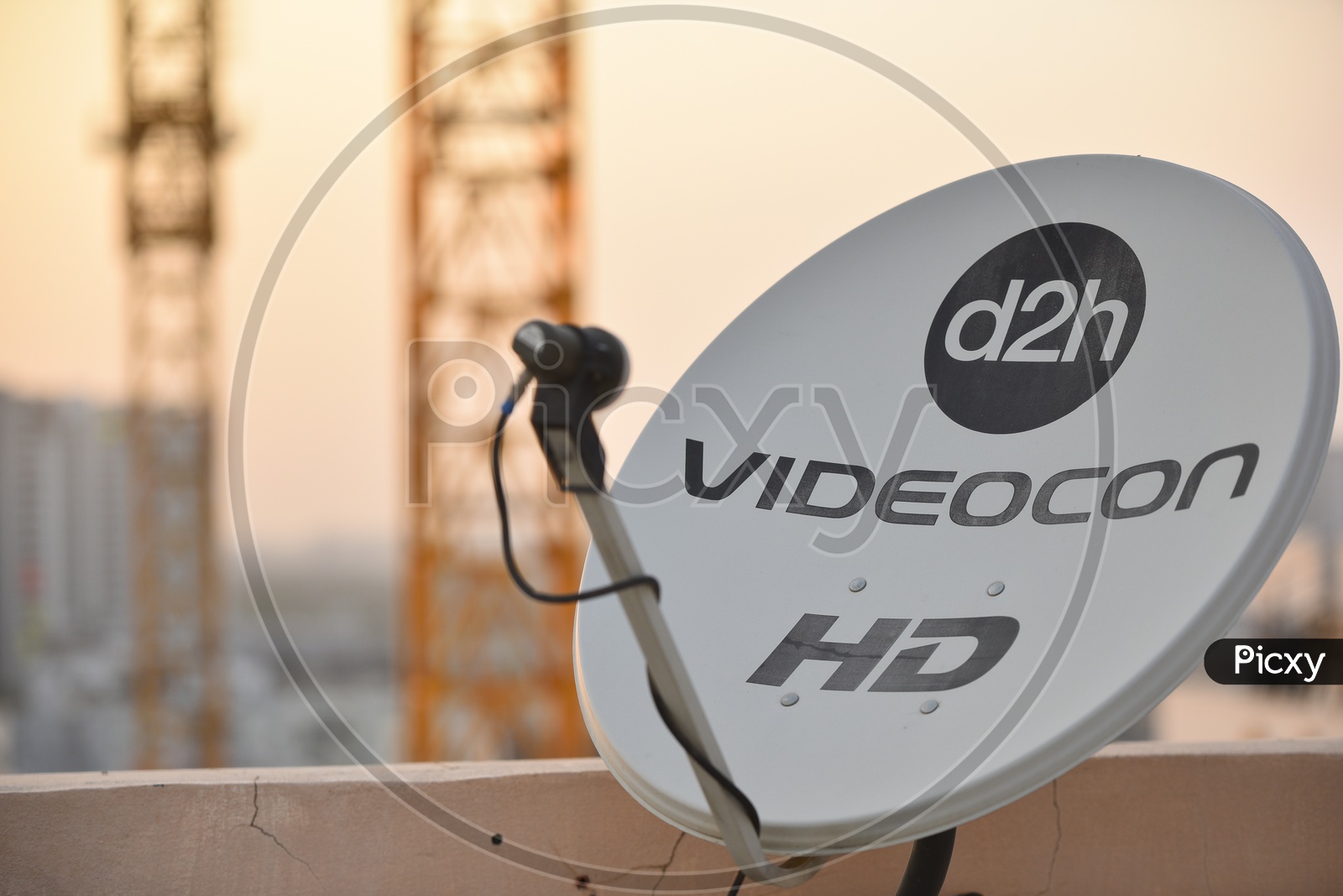 Videocon D2h HD  Dish Antenna  on a terrace
