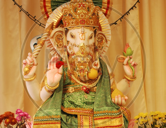 Decorated Lord Ganesha statue
