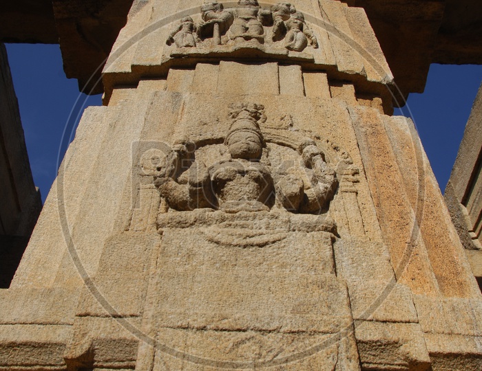 Stone carved statue of a temple