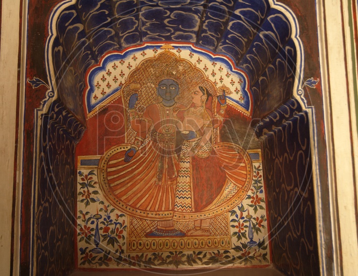 Hindu Goddess art on the wall