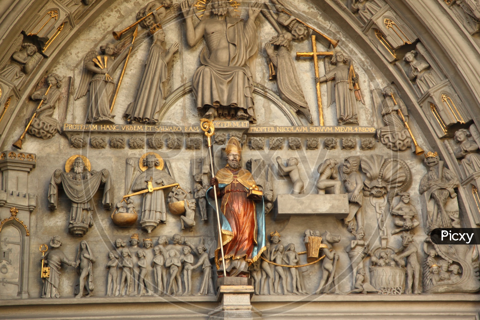 Stone carvings of Interior of the Cathedral of Bern